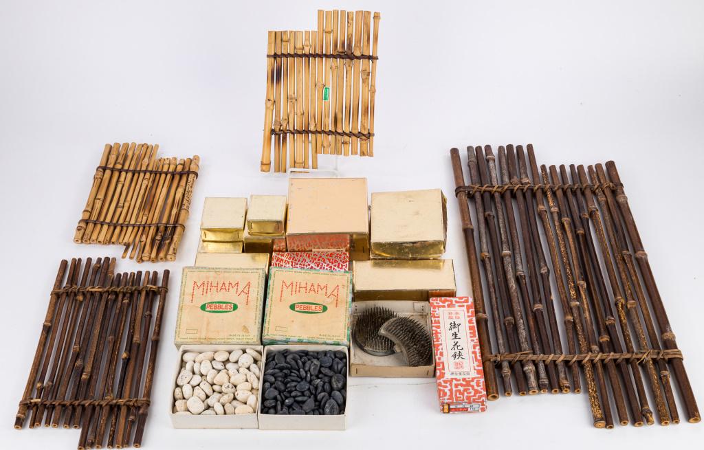 Ikebana Flower Frogs and Bamboo Mats (1 of 6)