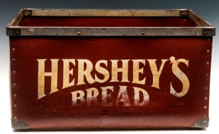 J.S. Hershey Baking Co. Bread Bin: J.S. Hershey Baking Co. bread bin; York, PA, 14"h x 25 1/2"w x 17"d