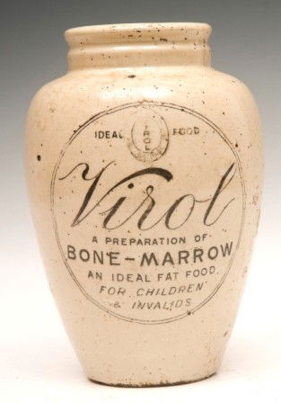 Ideal Virol Food Stoneware: Ideal Virol Food stoneware, Bone-Marrow preparation food for children and invalids", 9" jar