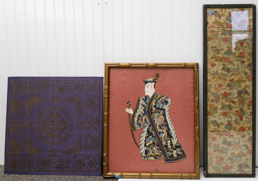 Antique Chinese Silk Panels Textiles (3) (1 of 2)
