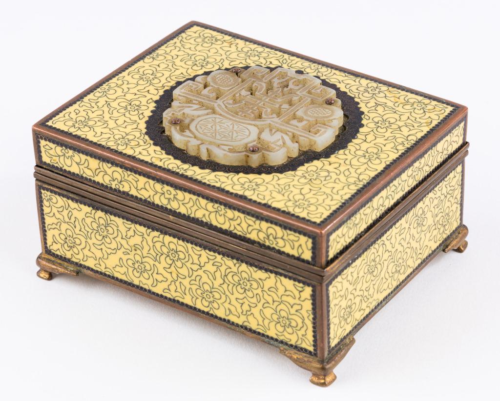 Antique Chinese Cloisonne Jade Box (1 of 8)