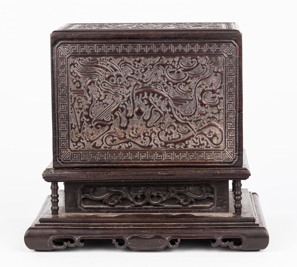 Antique Chinese Dragon Hardwood Box (1 of 16)