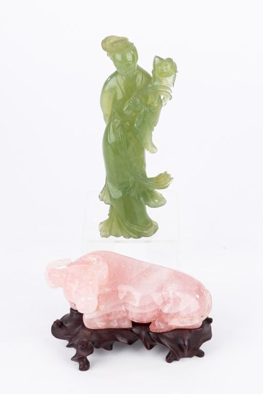 Chinese Jade Lady and Quartz Bull (1 of 11)