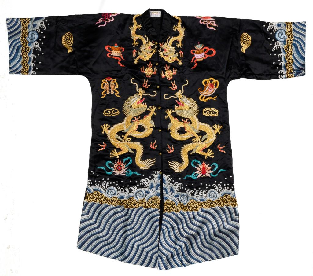 Vintage Silk Chinese Metallic Dragon Robe (1 of 4)
