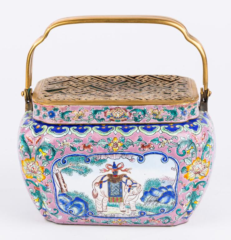 Chinese Copper Enamel Elephant Hand Warmer (1 of 9)