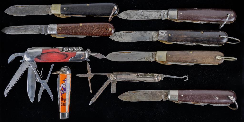 Pocket Knives (9) including 1896 Multi Tool (1 of 2)