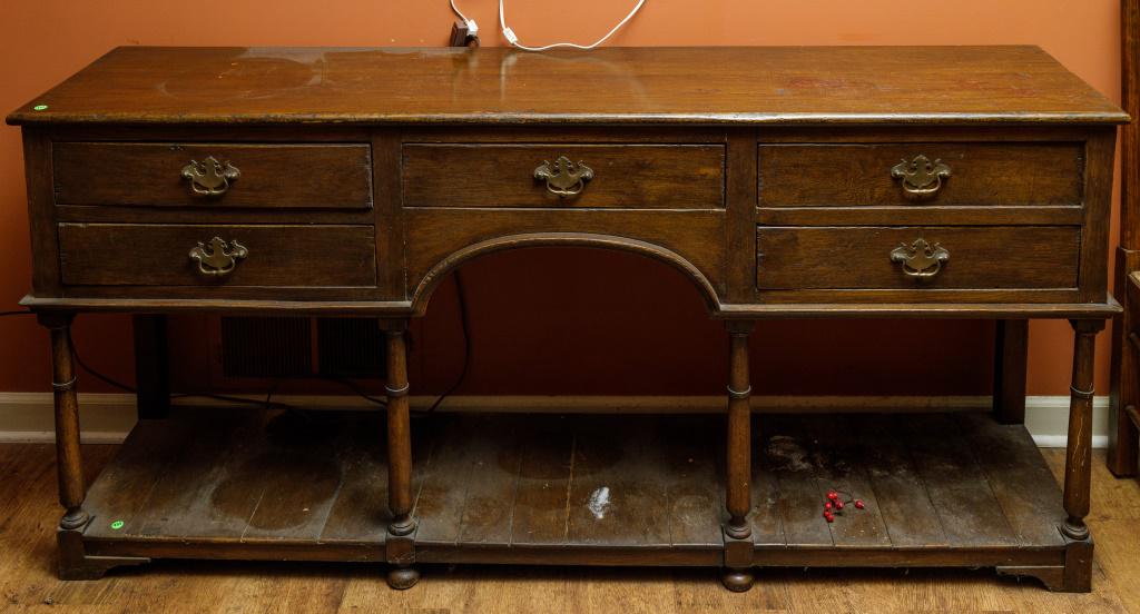 Antique Style Oak Server, Wide (1 of 7)
