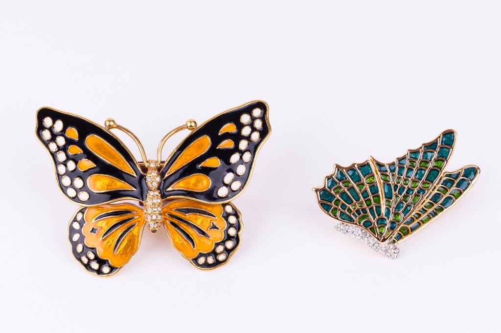 Kenneth J Lane Enamel Butterfly Brooches (1 of 8)
