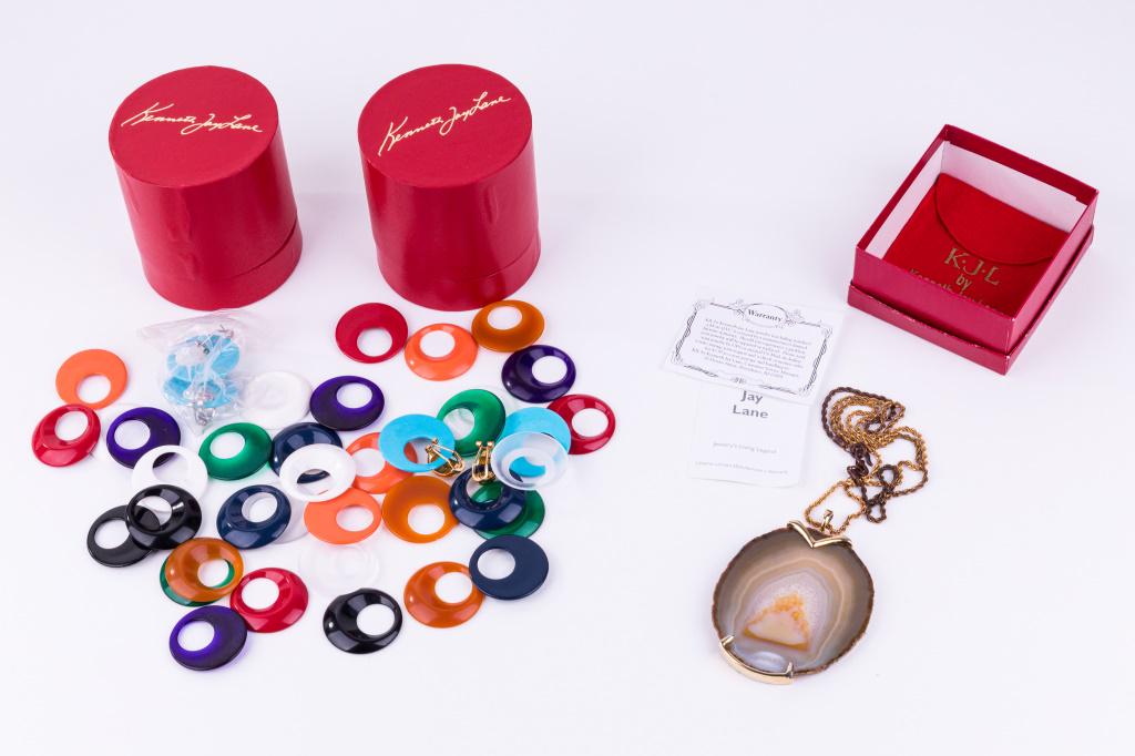 Kenneth Jay Lane 80s Earrings & Geode Necklace (1 of 6)