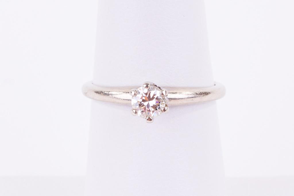 14K White Gold Diamond Solitaire Ring (1 of 6)