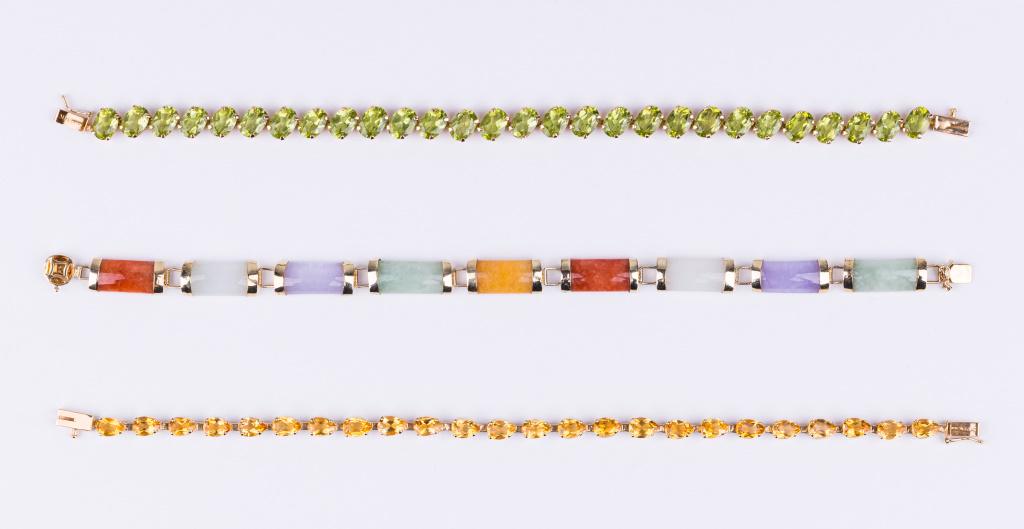 14K Gold & Semi Precious Stone Bracelets (1 of 5)