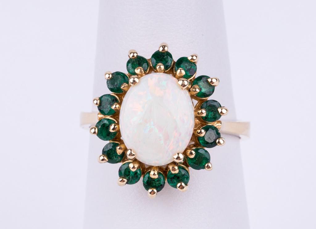 14K Gold Opal Ring with Semi Precious Stones (1 of 5)