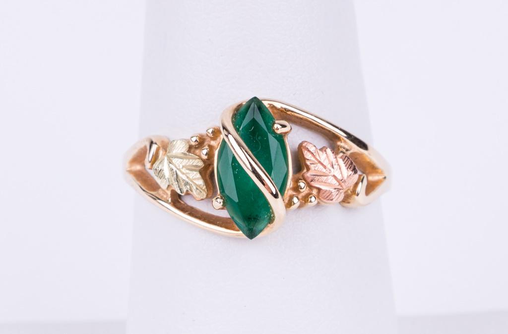 10K Black Hills Gold Emerald Ring (1 of 7)