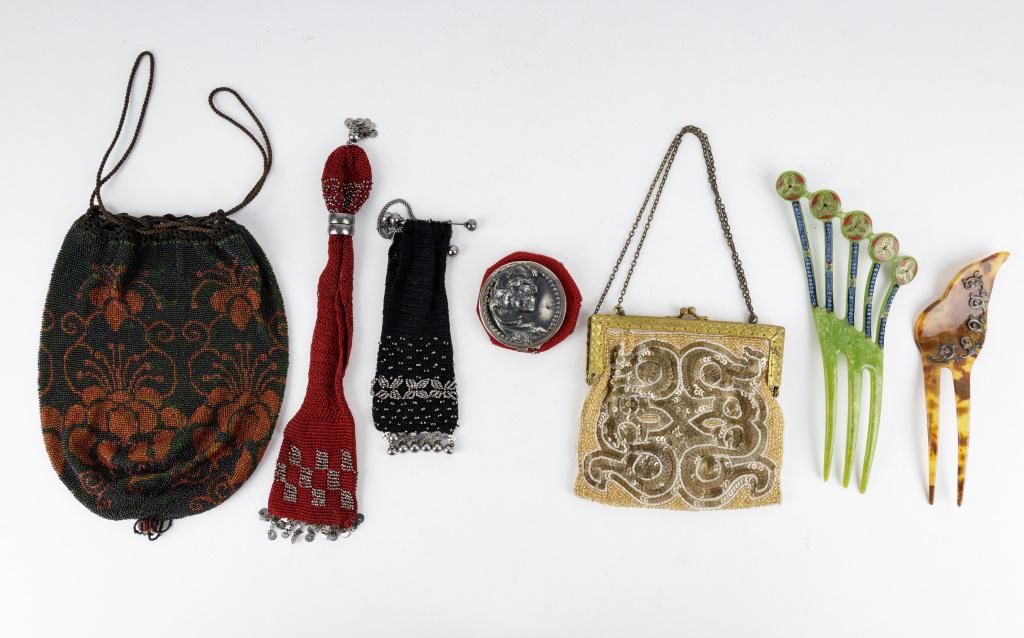 Celluloid Hair Combs & Victorian Purse (1 of 3)