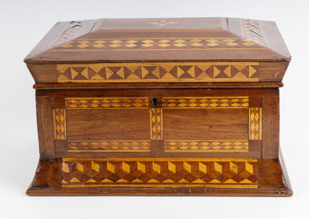 Marquetry Antique Folk Art Box (1 of 5)