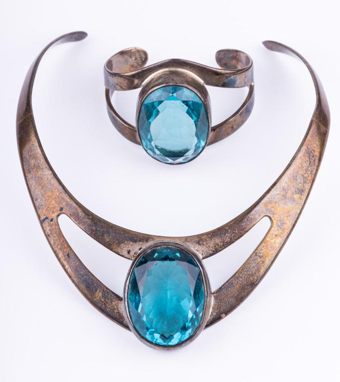 Vintage Sterling Silver Necklace and Bracelet (1 of 9)