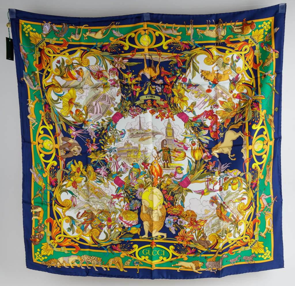 Gucci Italy Silk Designer Scarf (1 of 4)