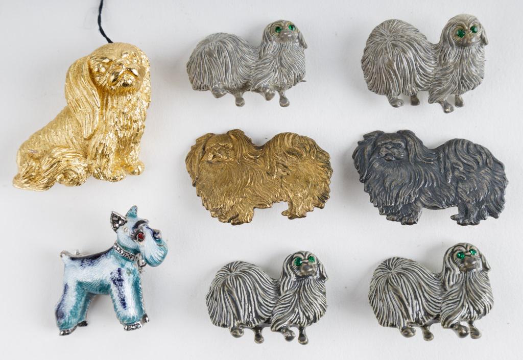 Trifari & Sterling Pekingese Pin Collection (1 of 2)
