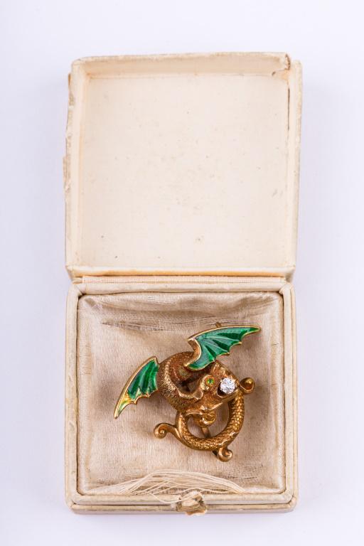 Rare 14K Gold Enamel Antique Brooch (1 of 5)