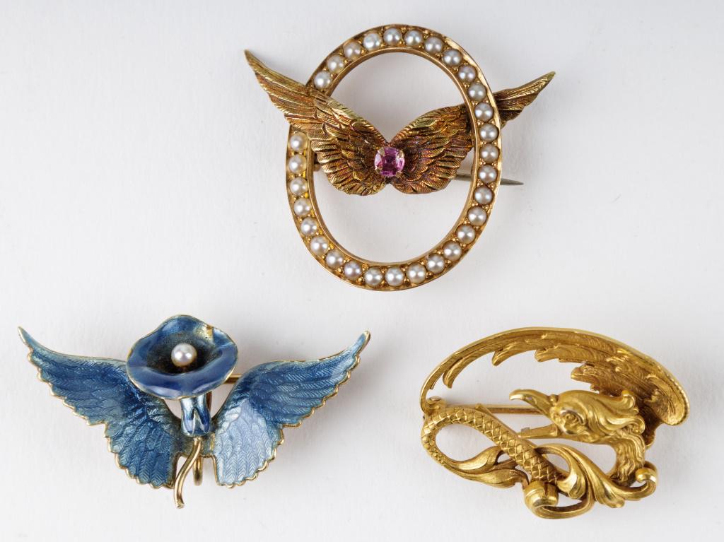 Rare Gold Antique Watch Holder/Pin Collection (1 of 2)