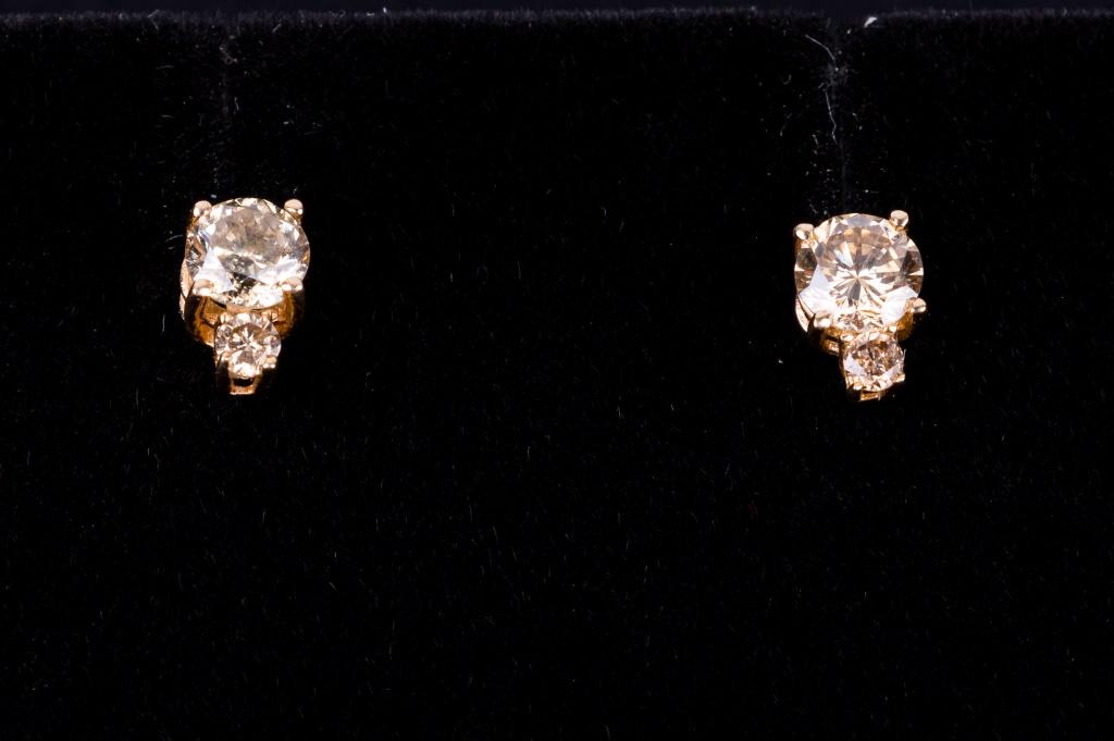 14K Yellow Gold Diamond Earrings (1 of 4)