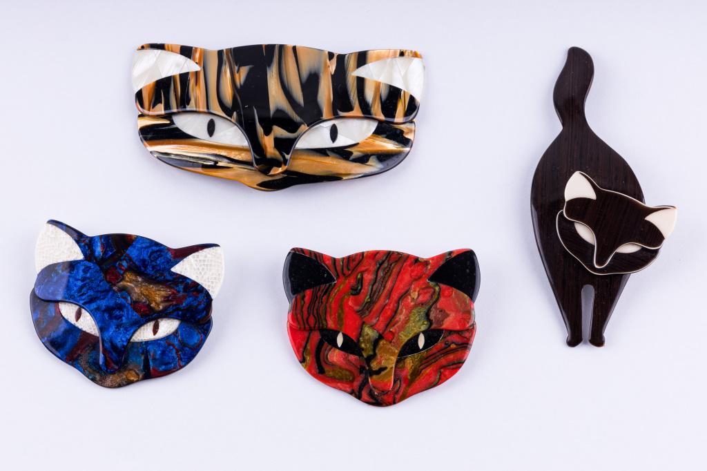 Lea Stein Paris Vintage Cat Brooches (1 of 5)