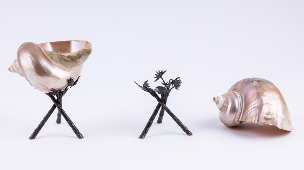 Early Antique Chinese Silver Shell Vases (1 of 11)