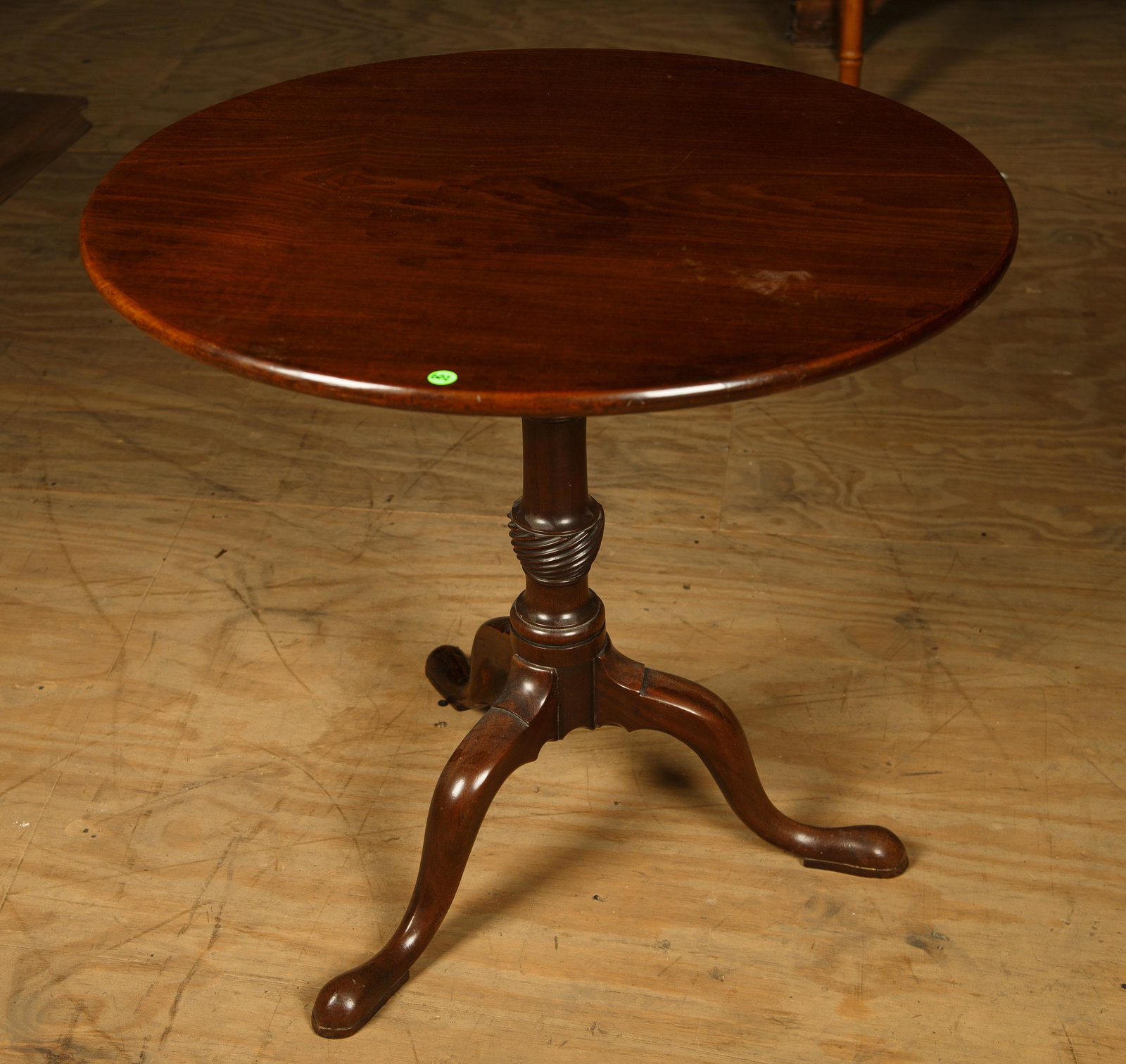 Chippendale Mahogany Tea Table: It measures 28" H x 29" in diameter and has a swivel birdcage.Furniture Pick-up Availability-We will have staff available at our Hay Street Location on Thursday the 20th and Friday the 21st or Thursda
