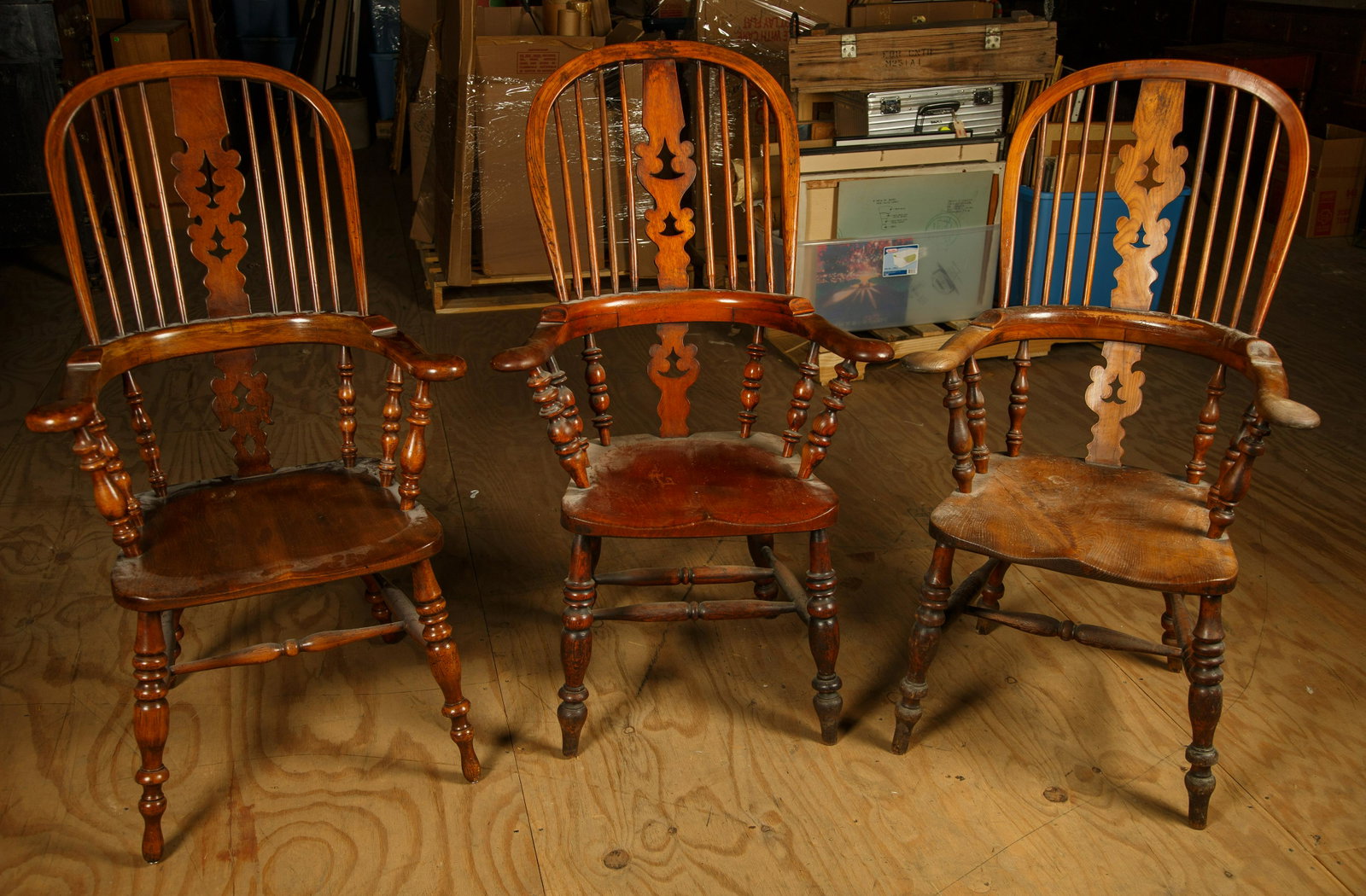 Early 19th C English Lancastershire Chairs (3): Three Lancastershire chairs from the early 19th century. Chairs are in good condition. Furniture Pick-up Availability-We will have staff available at our Hay Street Location on Thursday the 20th and F