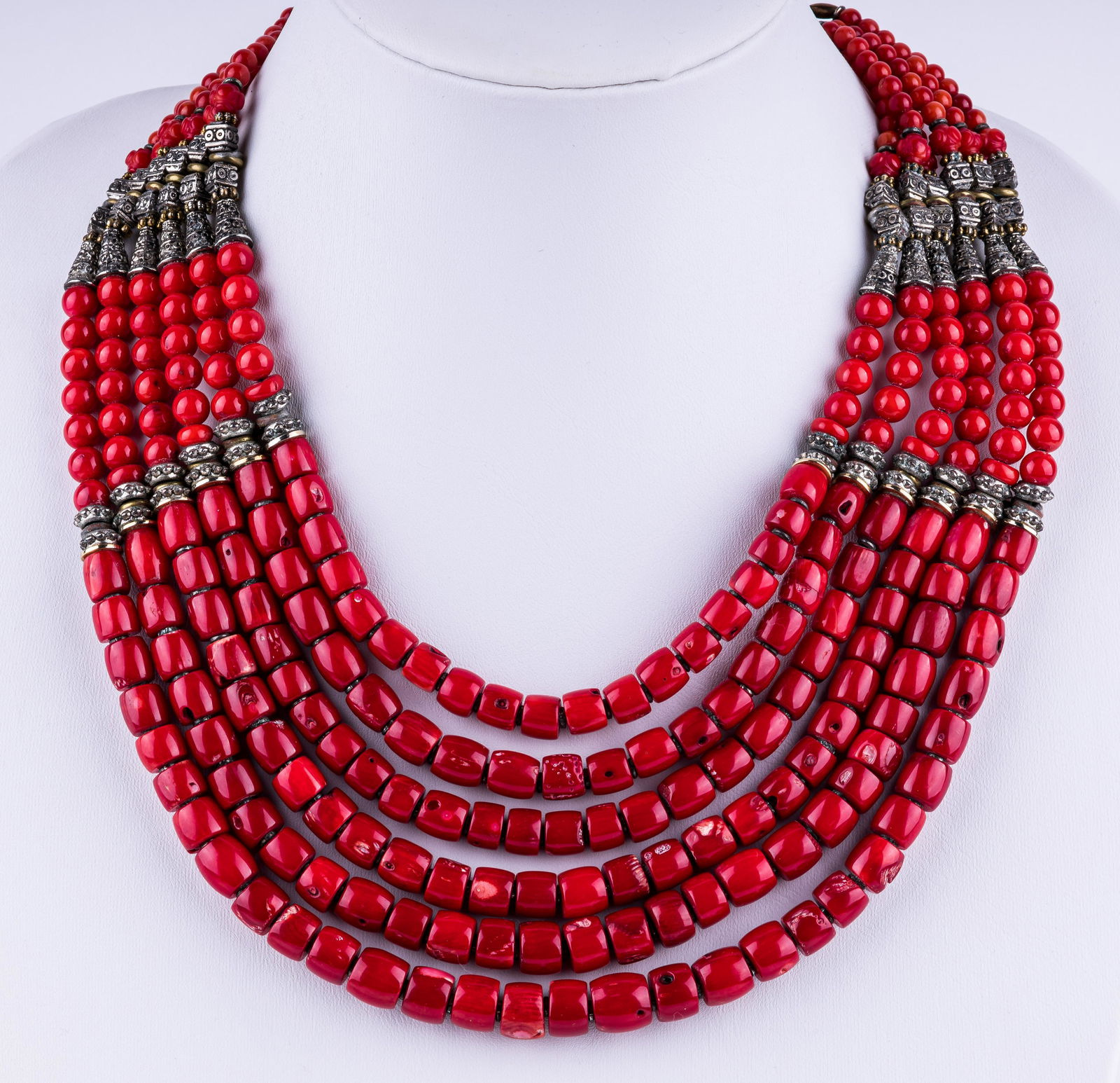 Designer Masha Archer Red Coral Necklace (1 of 4)