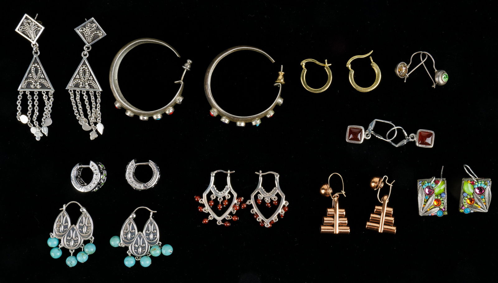 Sterling Silver Earrings (9 Pairs) (1 of 3)