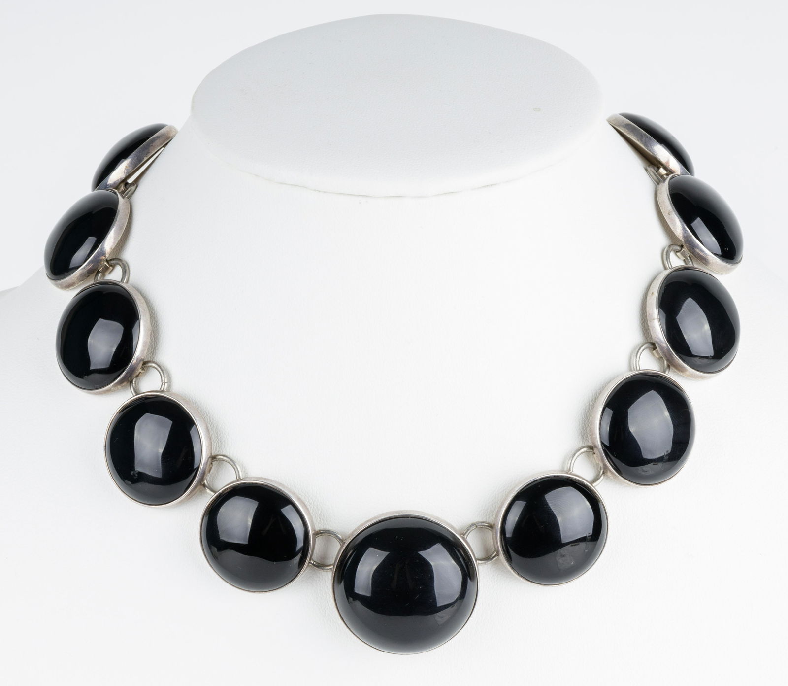 Mexican Sterling Silver & Onyx Necklace (1 of 3)