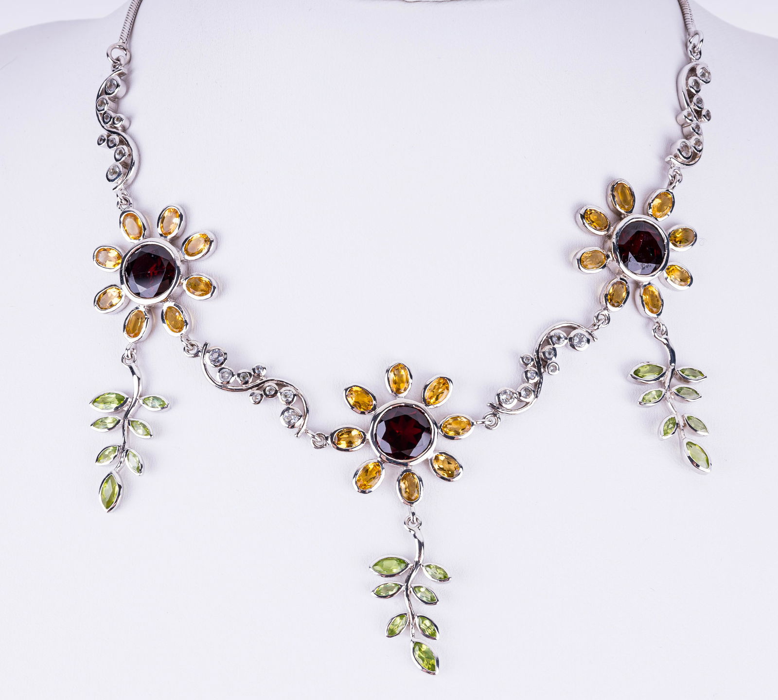 Sterling Silver Gemstone Necklace NEW (1 of 4)