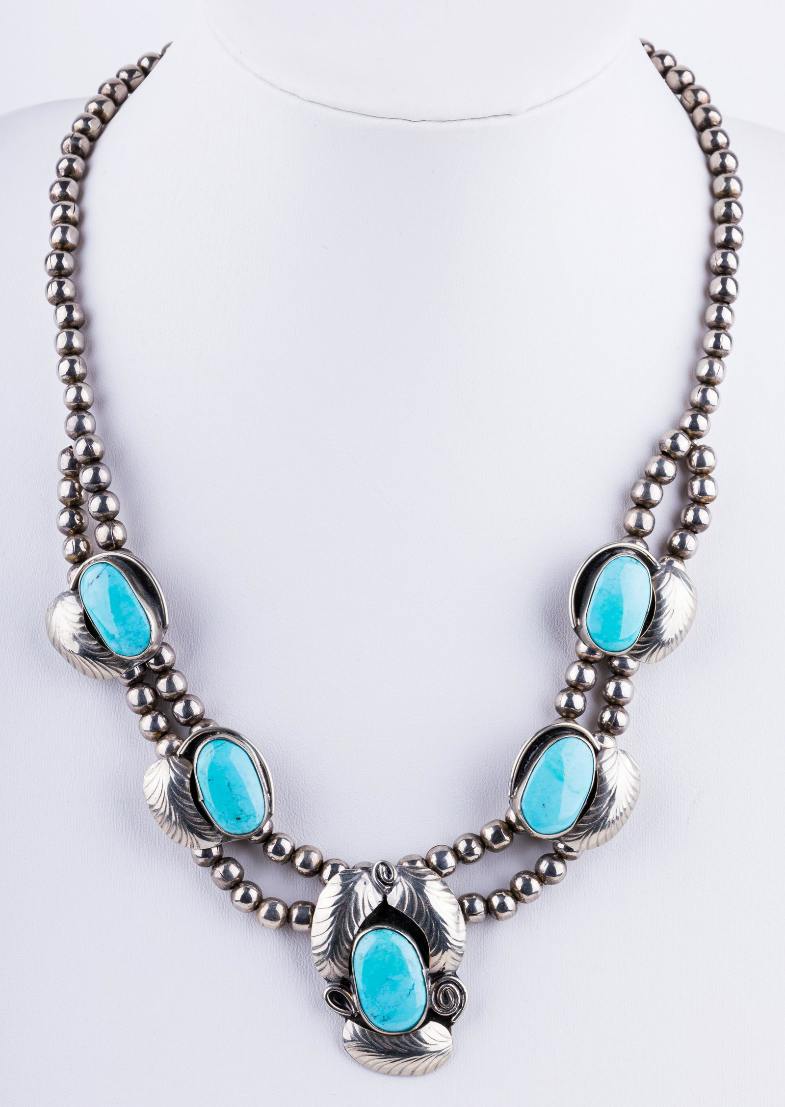 Native American Sterling Silver Turquoise Necklace (1 of 4)