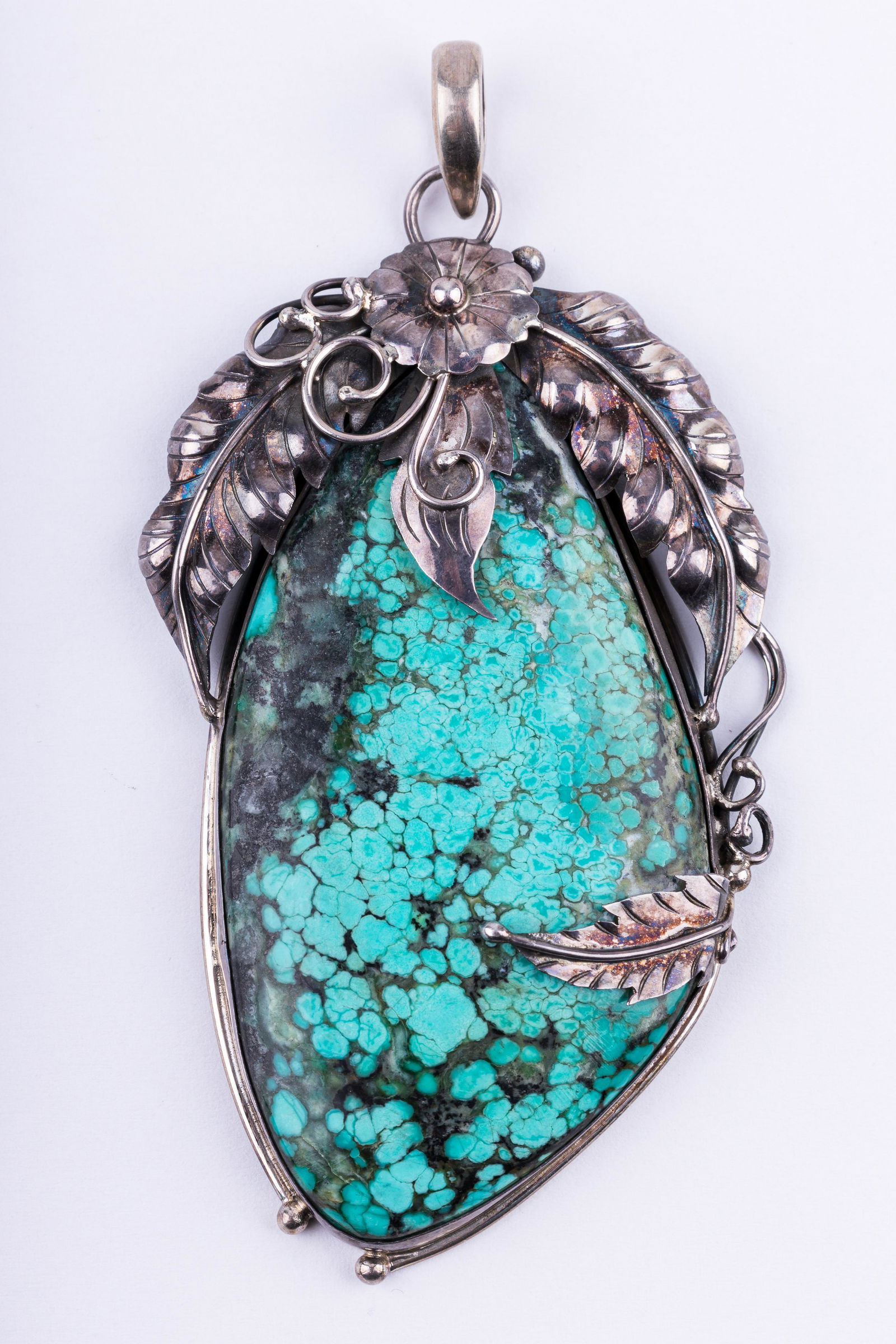 Large Sterling Silver Turquoise Pendant (1 of 6)