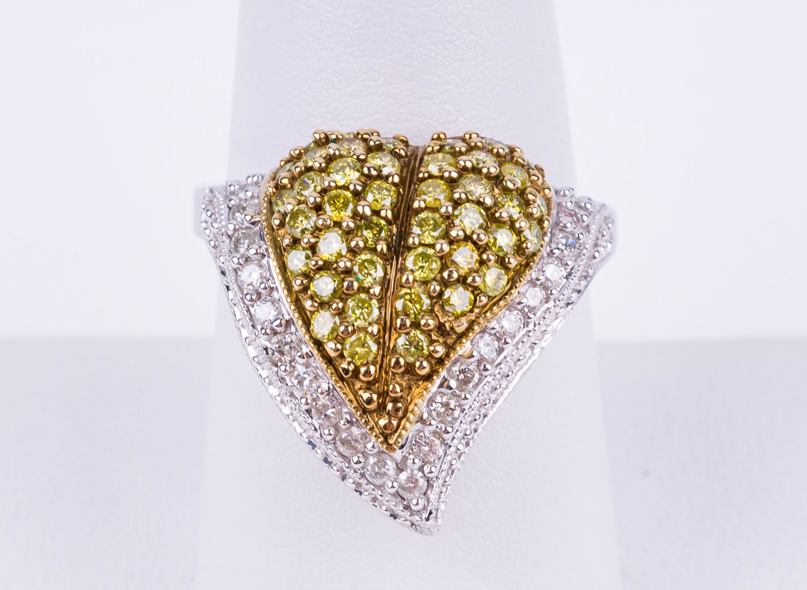 14K White Gold Diamond Leaf Ring (1 of 7)