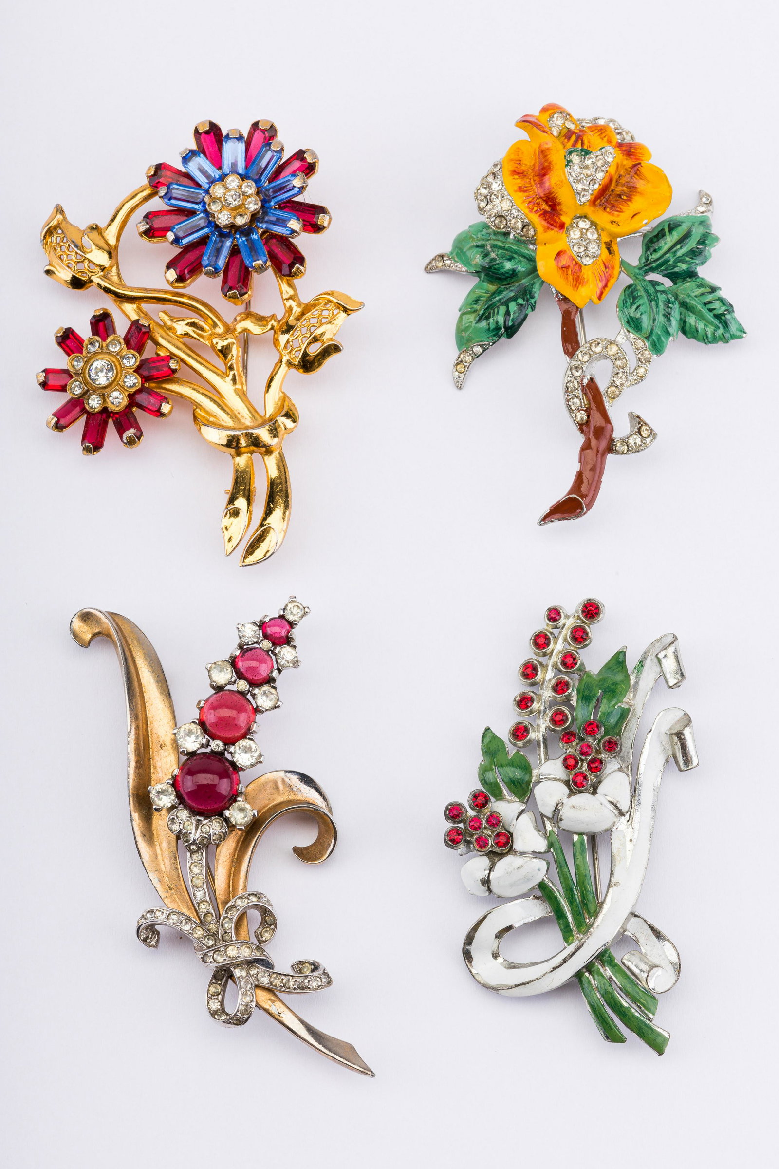 Four Antique Floral Brooches (1 of 3)