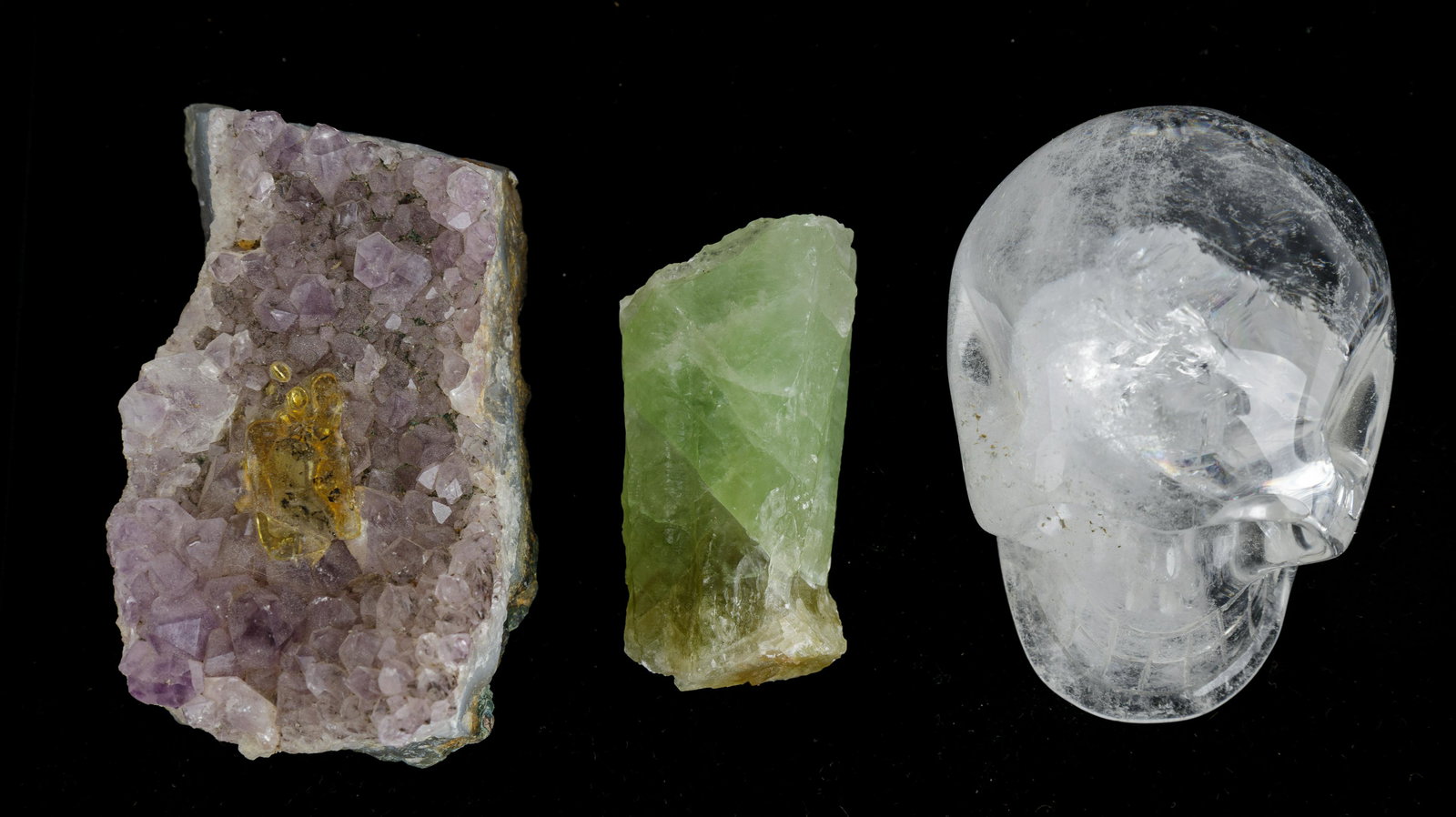 Quartz Mineral Skull and Amethyst Stone (1 of 5)