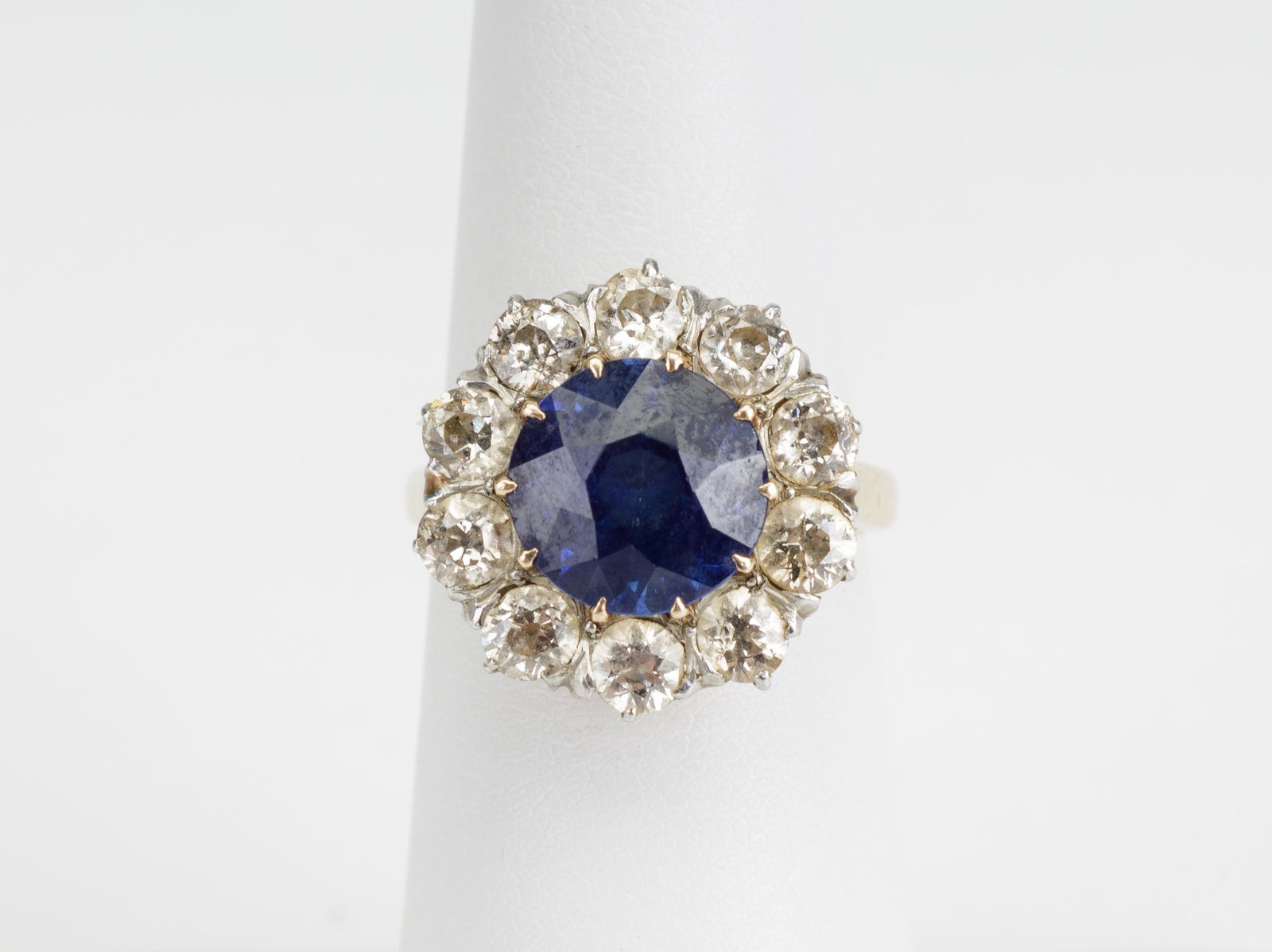 Antique 14K Gold Diamond Sapphire Ring (1 of 4)
