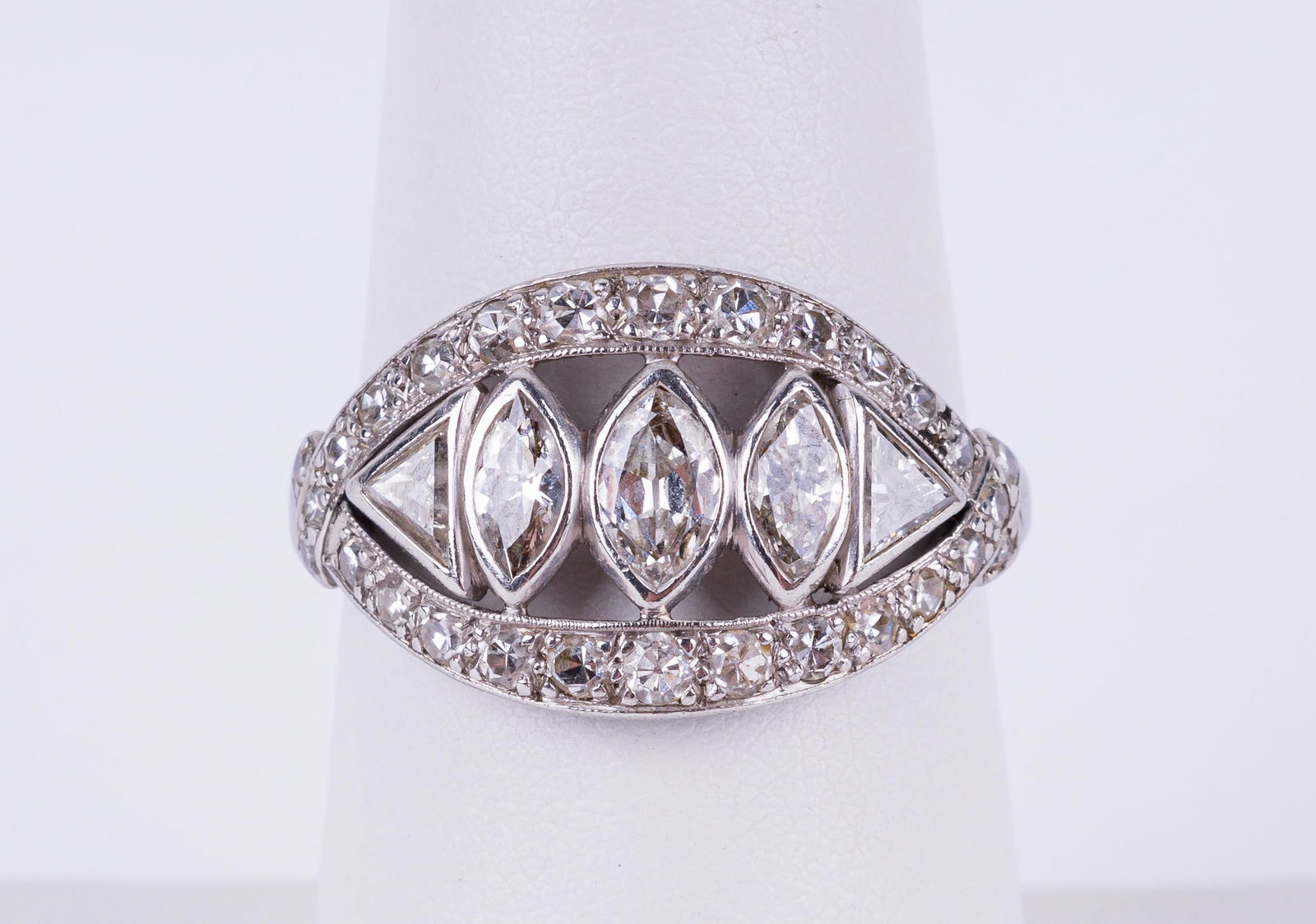 Platinum Diamond Art Deco Ring (1 of 7)