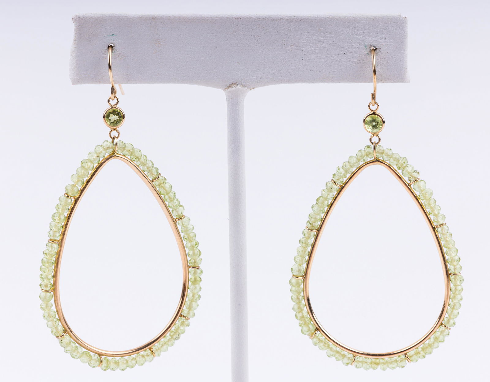 14K Gold Peridot Drop Earrings (1 of 3)