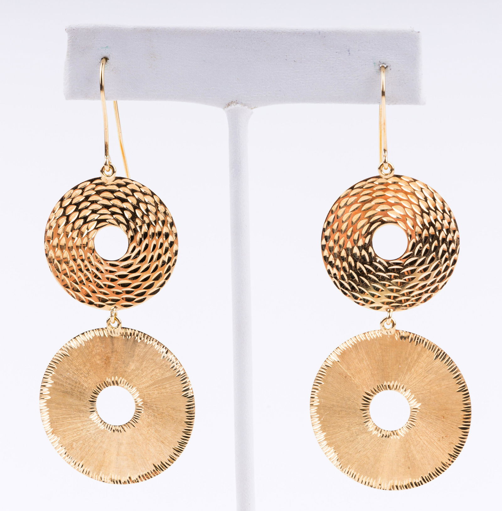 18K Gold Italian Double Drop Earrings (1 of 3)