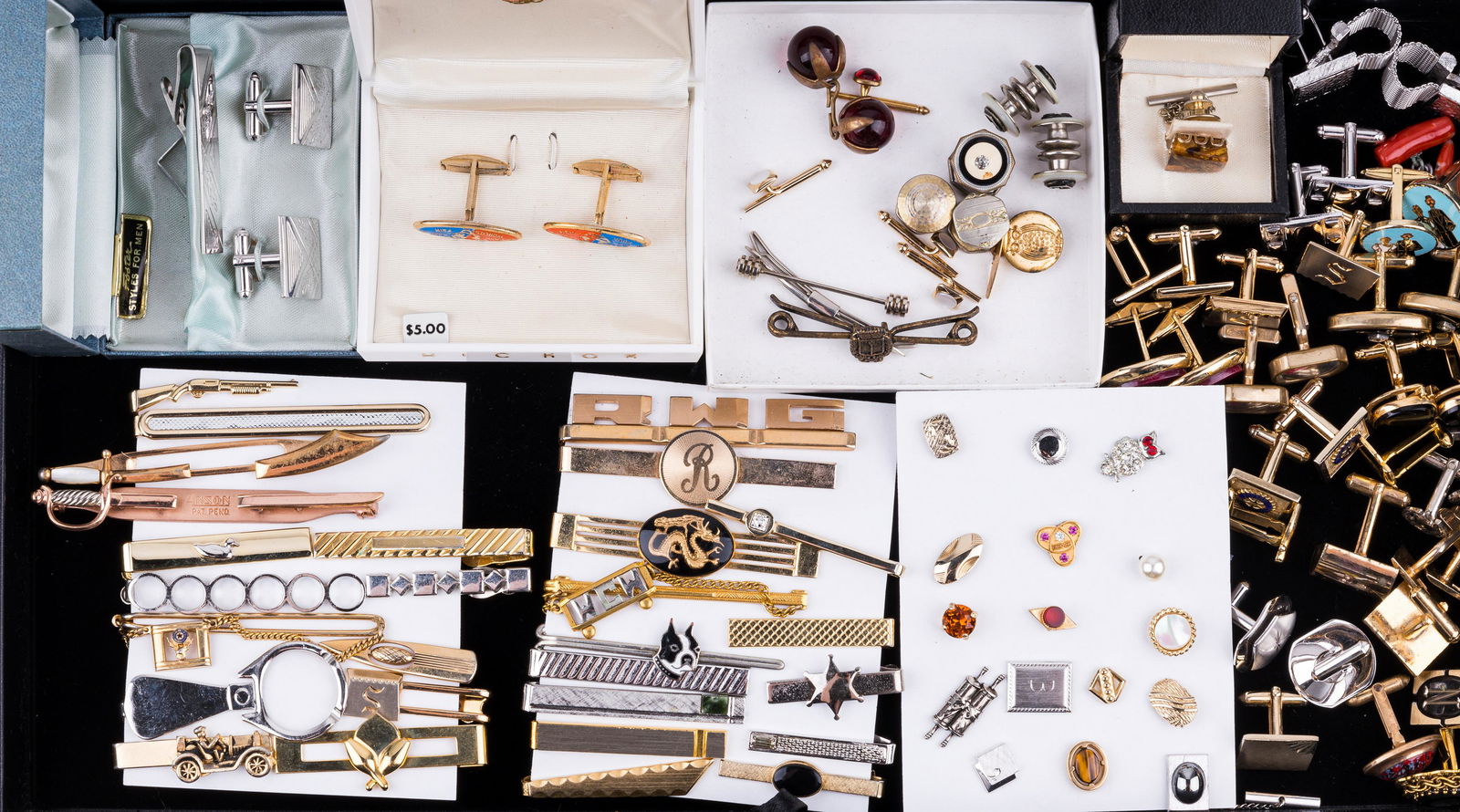 Vintage Tie Bars & Cuff Links (1 of 4)