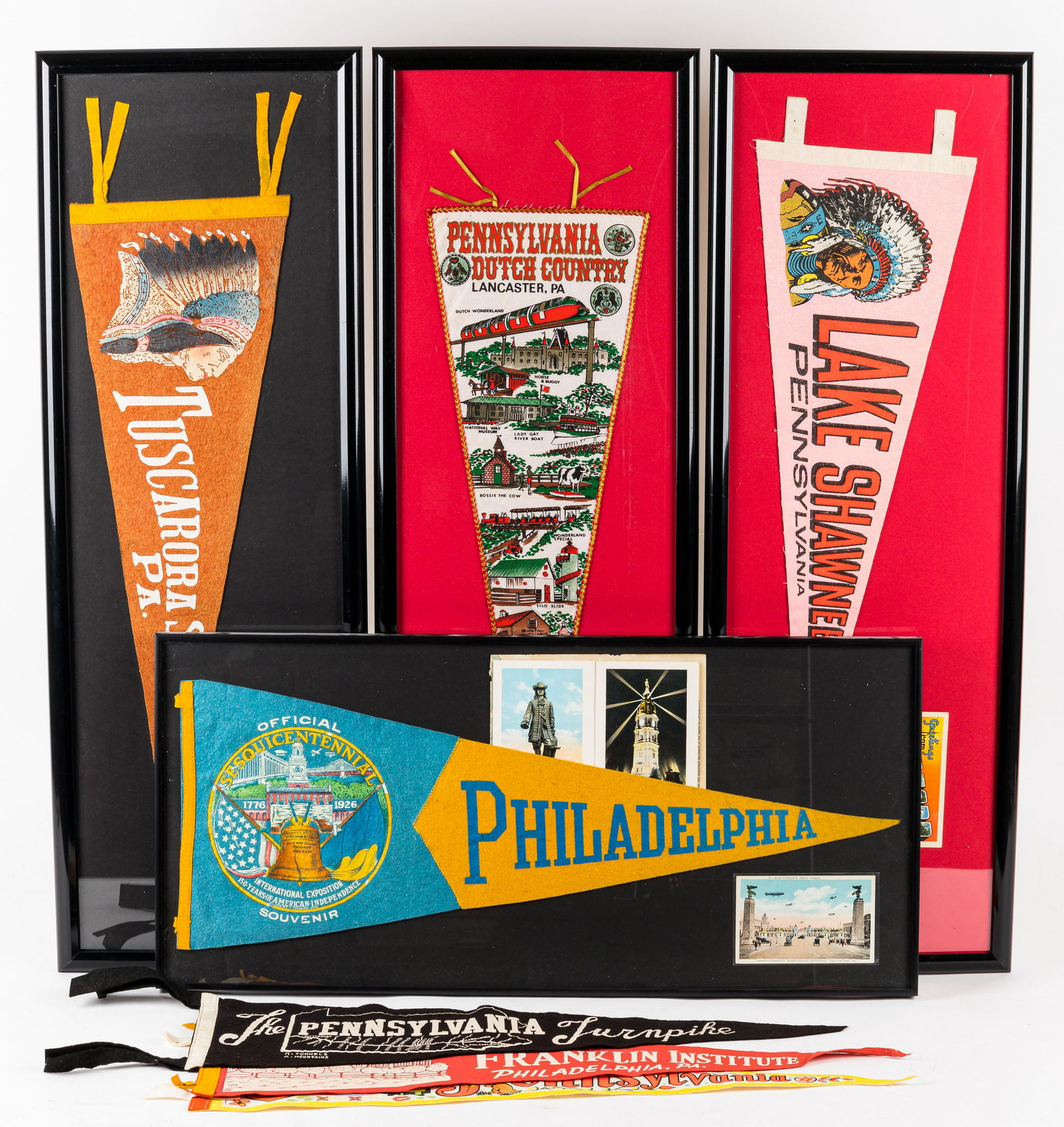 Framed and Loose Pennsylvania Collectible Pennants (1 of 8)
