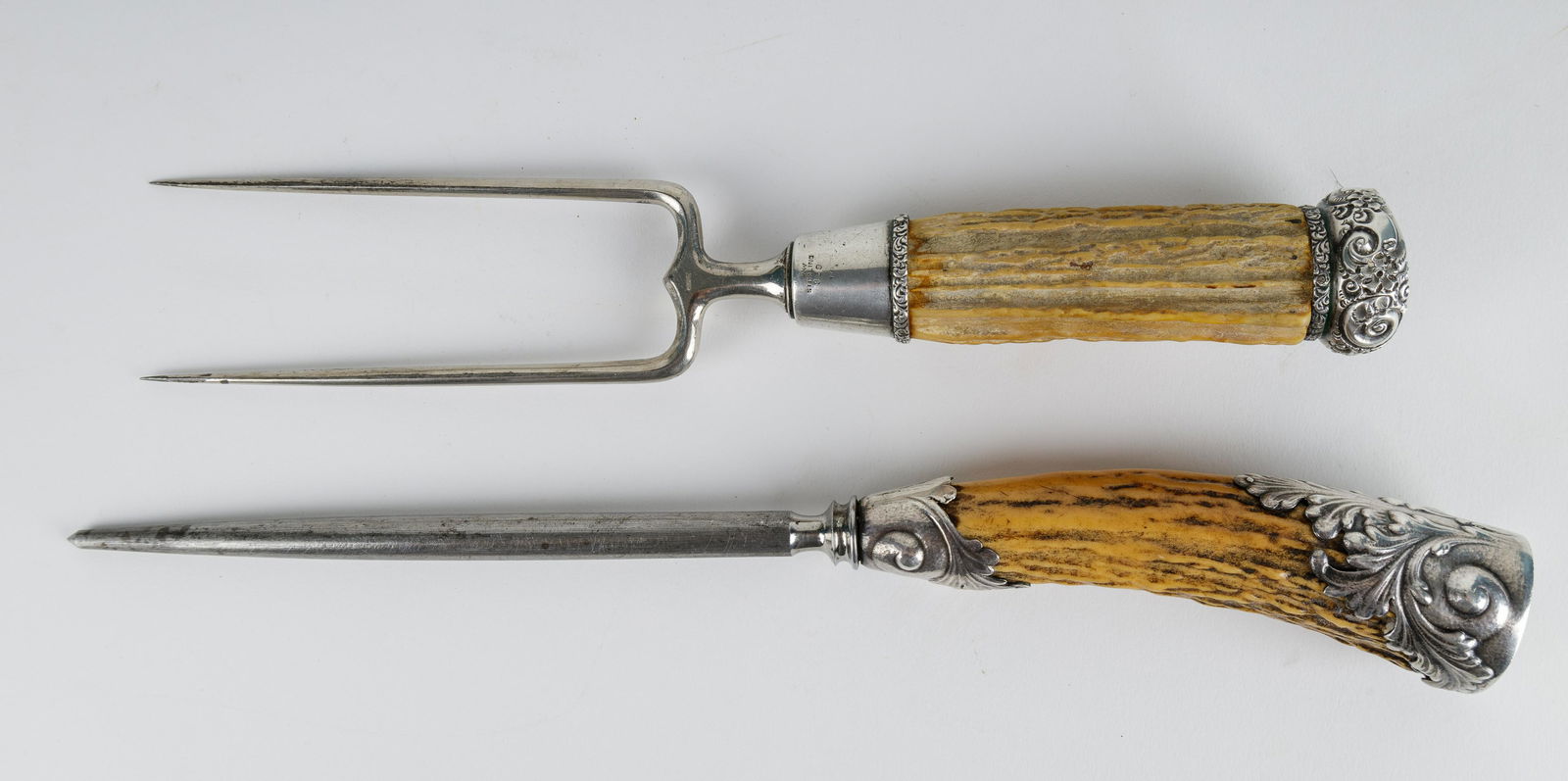 Circa 1920 Sterling Mount Carving Set (1 of 4)