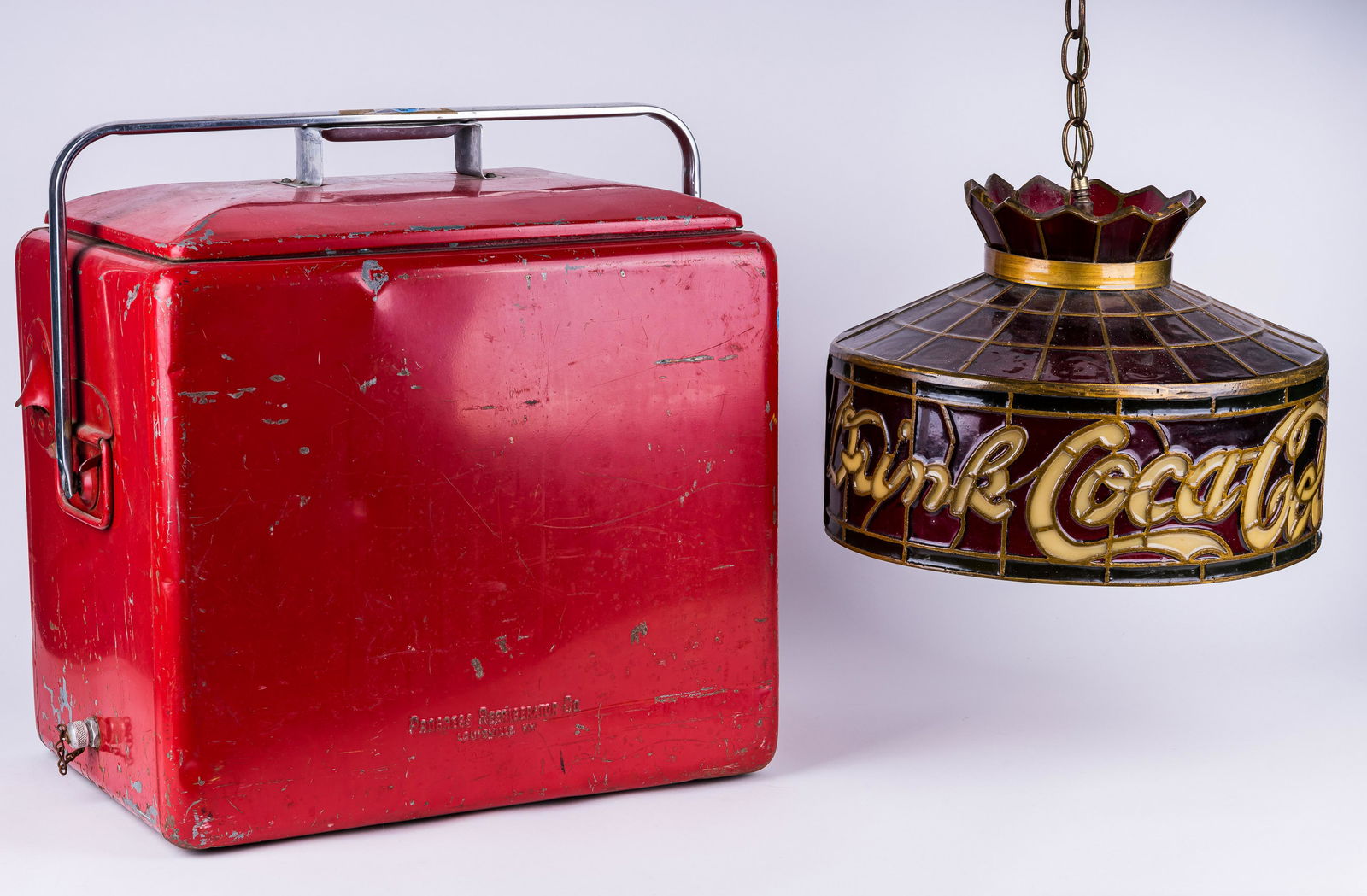 Vintage Branded Coca Cola Lampshade w/ Red Cooler (1 of 15)