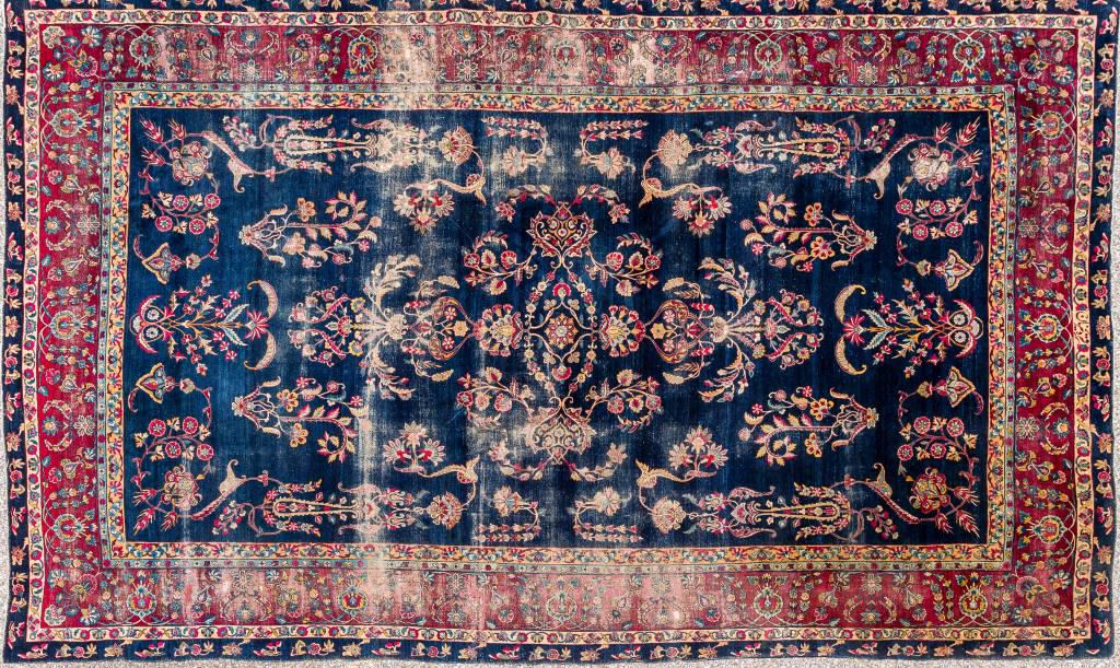 Signed 19th C Persian Kirman Rug (1 of 12)