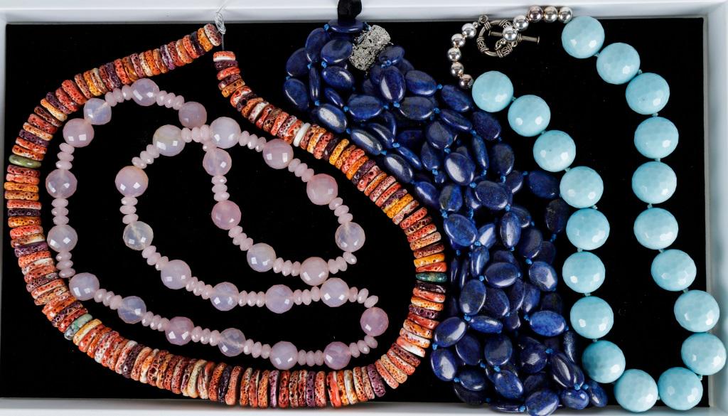 Coral, Rose Quartz & Estate Necklaces (1 of 4)