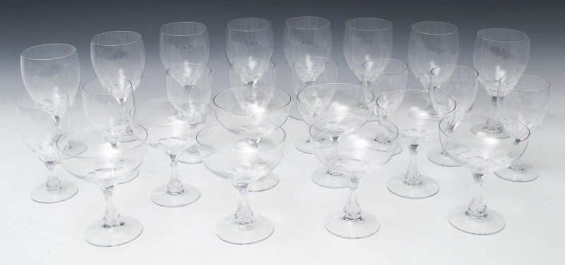 Stemware: Twenty four pieces of stemware attributed to the "Coronation" pattern of Orrefors