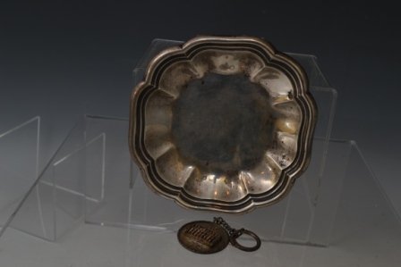 Silver Tray and Sterling Keychain: Silver Tray and Sterling Keychain